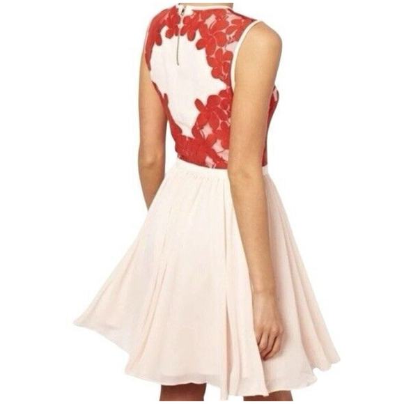 Ted Baker Vember Lace Chiffon Embroidered Dress Women's Size 2 US 6 - Picture 2 of 4